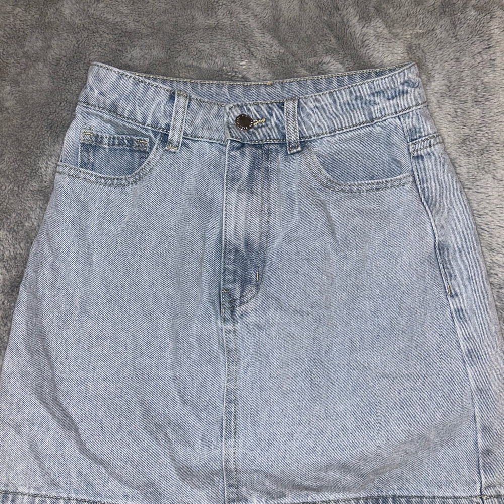 Light Blue Denim Mini Skirt